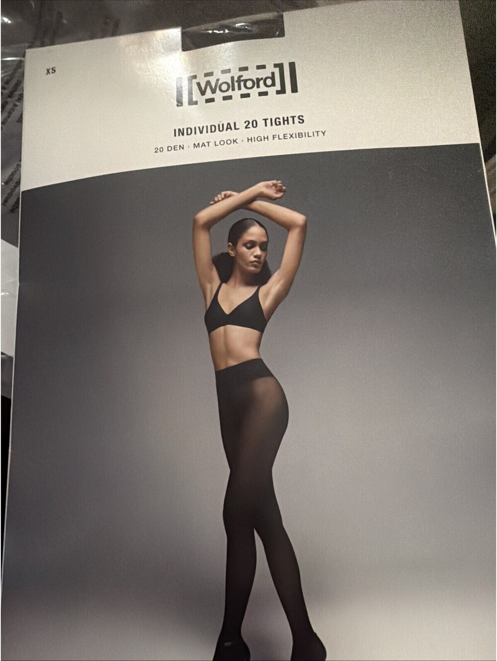 Wolford Individual 20 Tights 20 Den XS 18267-7005 Open Box Black